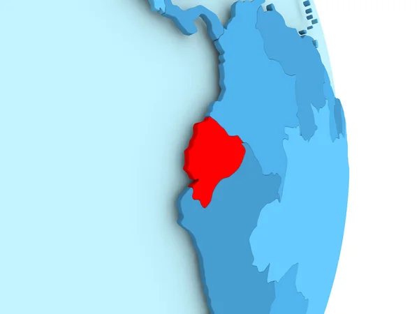Mapa de Equador em vermelho — Fotografia de Stock