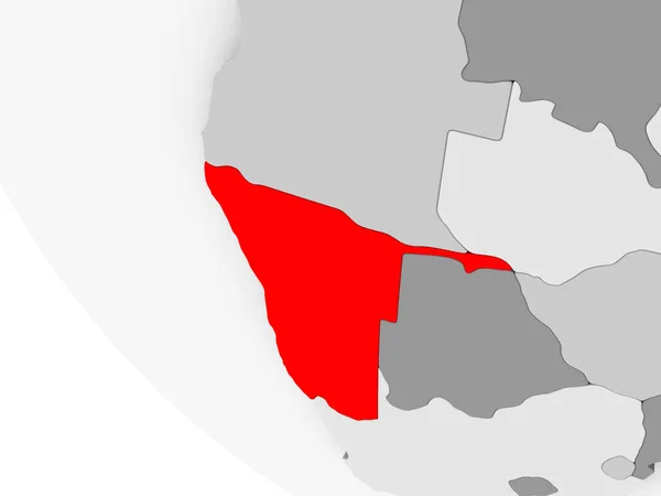 Mapa Namibii w kolorze czerwonym — Zdjęcie stockowe