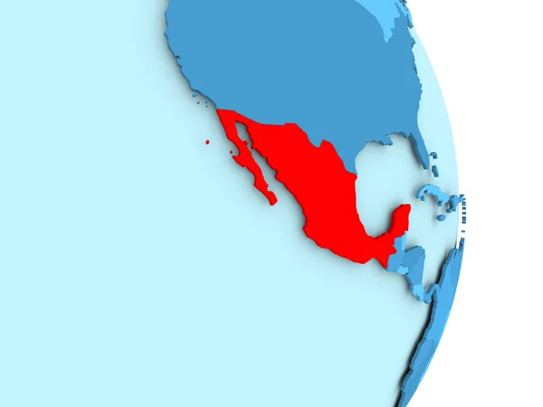Карта Мексики в червоний — стокове фото