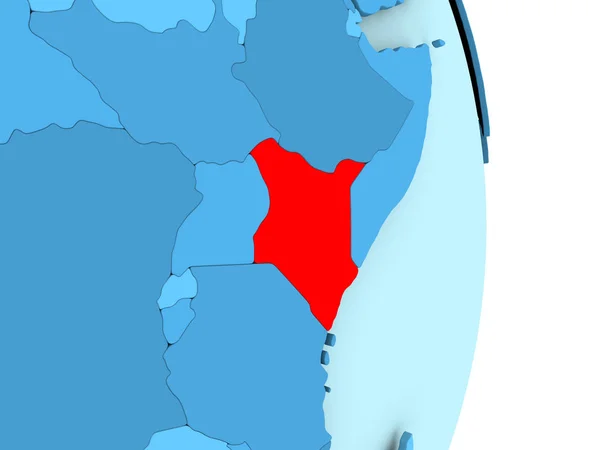Kaart van Kenia in het rood — Stockfoto