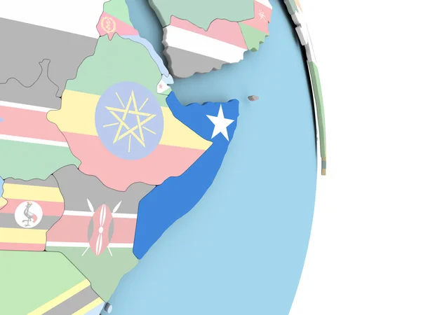 Szomália zászló a világon — Stock Fotó