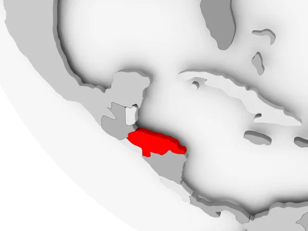 Carte du Honduras en rouge — Photo
