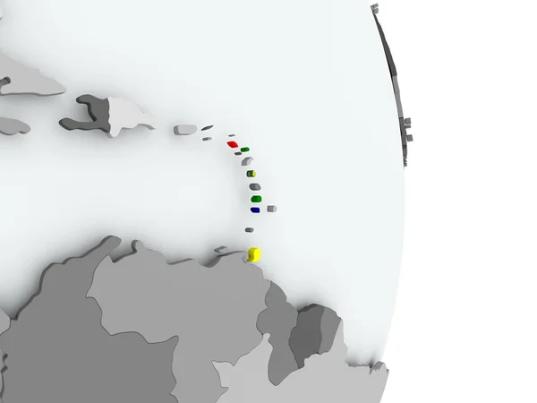 Mapa de Caribe con bandera —  Fotos de Stock