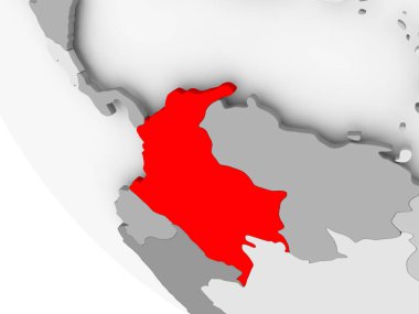 Kolombiya Haritası kırmızı