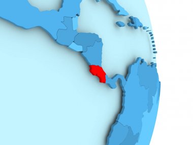 Kosta Rika Haritası kırmızı