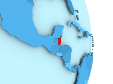 Belize Haritası kırmızı