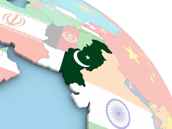 세계에 파키스탄의 국기 — 스톡 사진