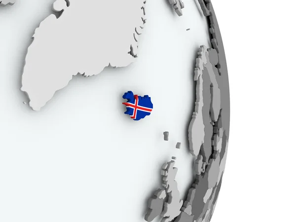 带有标志的冰岛地图 — 图库照片