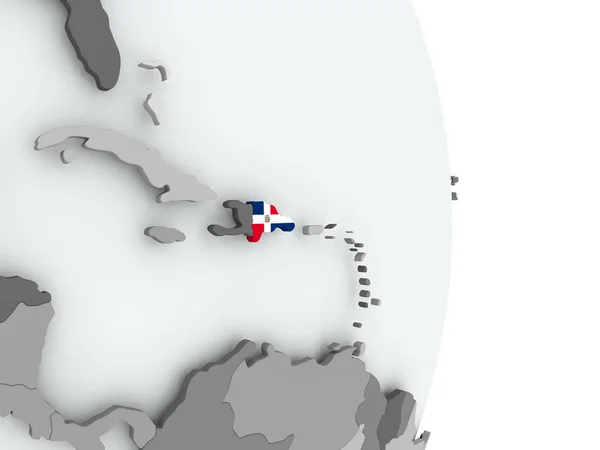 Mapa de República Dominicana con bandera —  Fotos de Stock