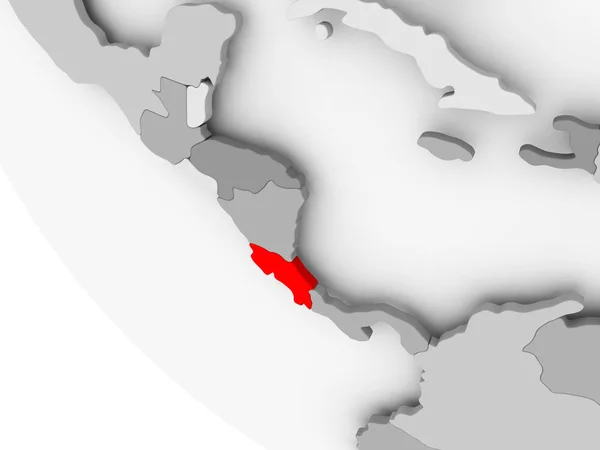 Kosta Rika Haritası kırmızı — Stok fotoğraf