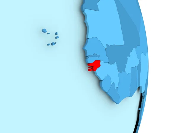 Piros a Bissau-Guinea Térkép — Stock Fotó