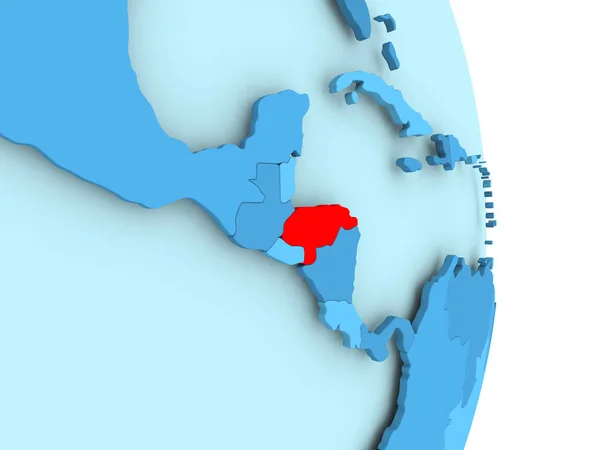 红色的洪都拉斯地图 — 图库照片