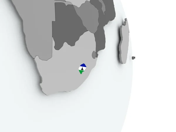 Karta över Lesotho med flagga — Stockfoto
