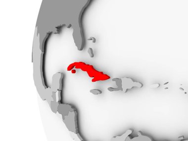 Küba üzerinde gri Küre