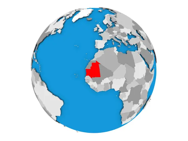 Mauritania on globe isolated — Stock Photo, Image