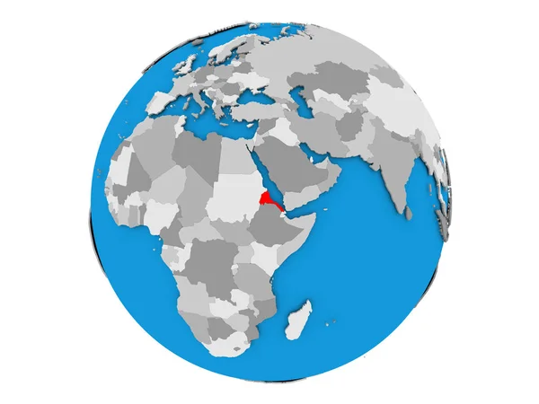 Eritrea on globe isolated — Stock Photo, Image