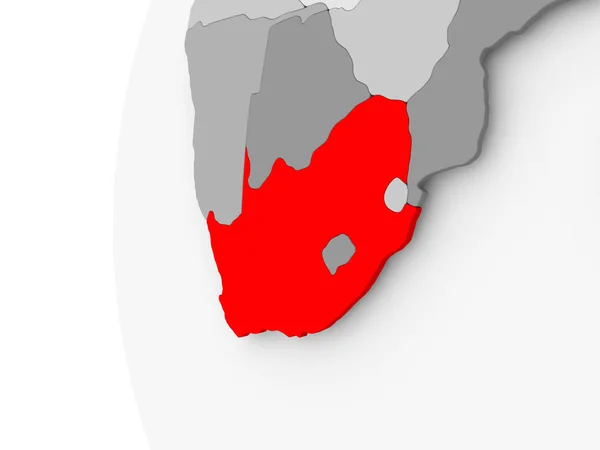 Südafrika auf grauem Globus — Stockfoto