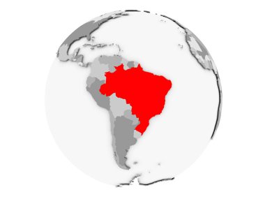 Brezilya gri Globe izole