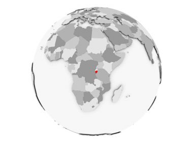 Burundi gri Globe izole