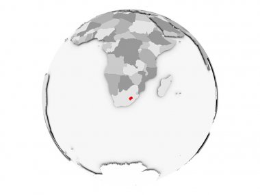 Lesotho gri Globe izole
