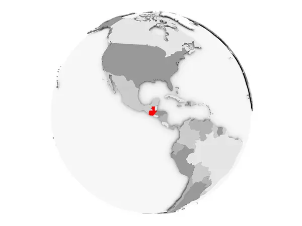 Guatemala on grey globe isolated — Stock Photo, Image
