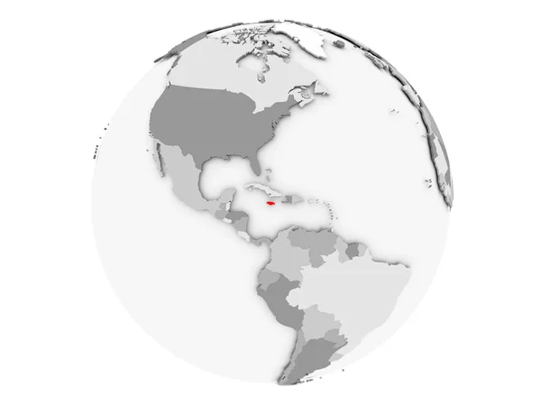 Giamaica su globo grigio isolato — Foto Stock