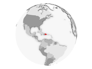 Dominik Cumhuriyeti gri Globe izole