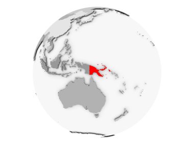Papua Yeni Gine gri Globe izole