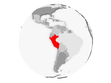 Peru gri Globe izole