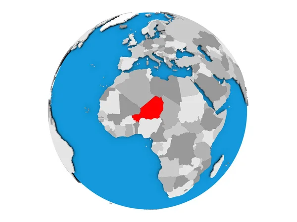 Niger auf dem Globus isoliert — Stockfoto