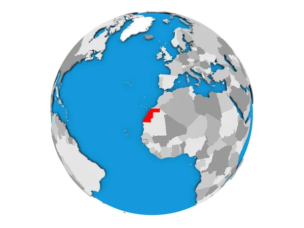 Saara Ocidental no globo isolado — Fotografia de Stock