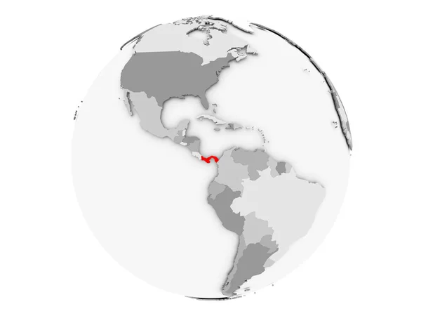 Panamá sobre globo cinzento isolado — Fotografia de Stock