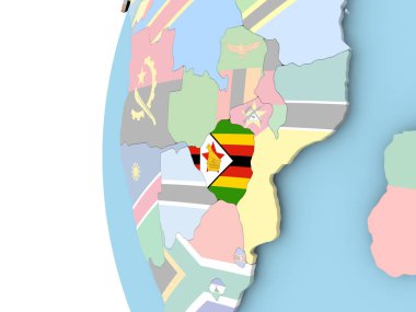 Zimbabve bayrağı siyasi dünya üzerinde