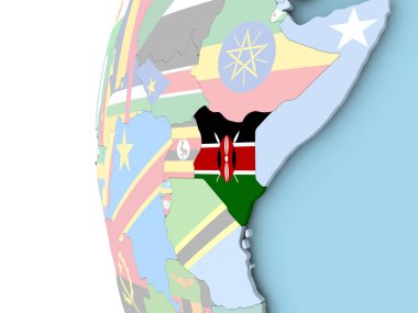 Siyasi dünya üzerinde Kenya Cumhuriyeti bayrağı