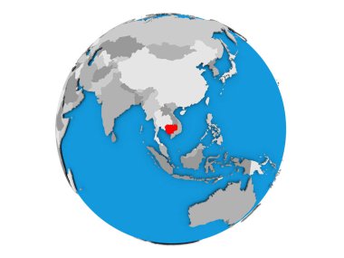 Kamboçya izole küre üzerinde