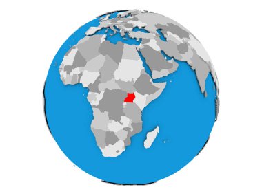Uganda izole küre üzerinde