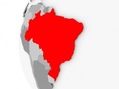 Brezilya gri dünya üzerinde