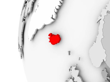 İzlanda üzerinde gri Küre