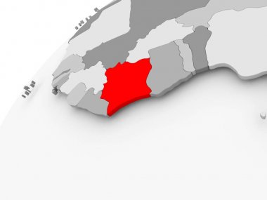 Fildişi Sahili gri siyasi dünya üzerinde