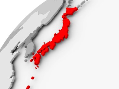 Üzerinde gri siyasi dünya Japonya