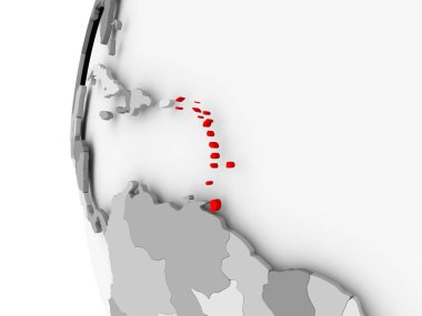 Karayipler üzerinde gri Küre