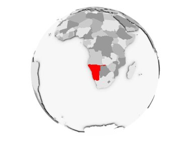 Namibya gri Globe izole