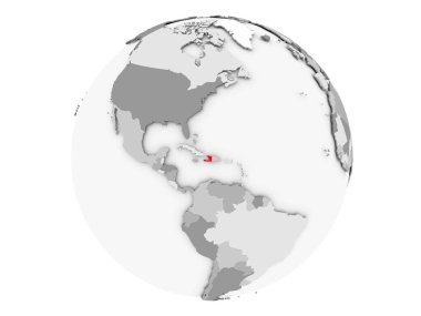 Haiti gri Globe izole