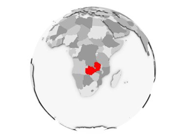 Zambiya gri Globe izole