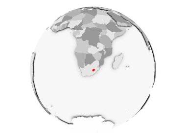 Lesotho gri Globe izole
