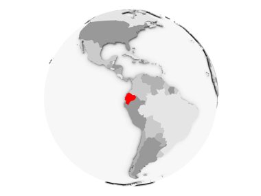 Ekvador gri Globe izole