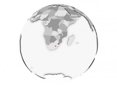 Svaziland gri Globe izole