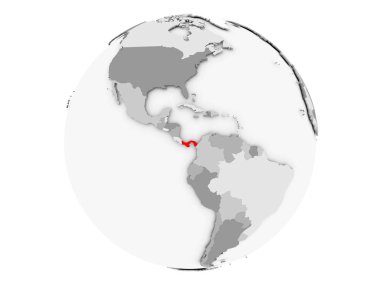 Panama gri Globe izole