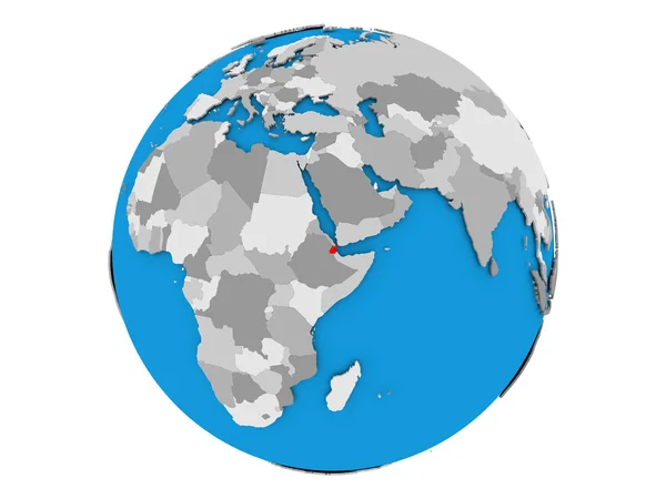 Dschibuti auf dem Globus isoliert — Stockfoto