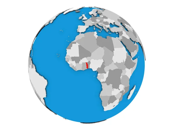 Togo no globo isolado — Fotografia de Stock